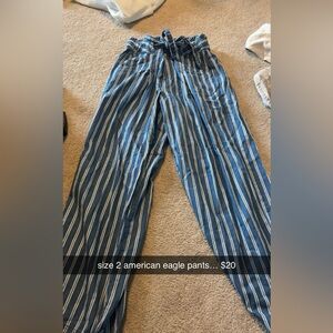 American Eagle Blue Striped Pants